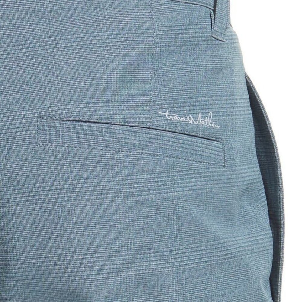 Mens Travis Mathew Grommet Golf Shorts 32 Khaki Aegean Blue Plaid Lot of 2 EUC! - Picture 3 of 10